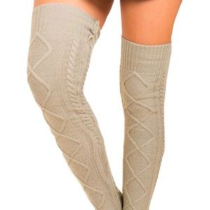 Women’s Cable Knit Knee High Winter Boot Sock